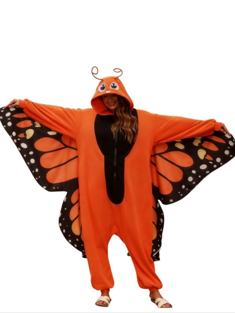 Women's Monarch Butterfly Onesie Costume with Hood, CL